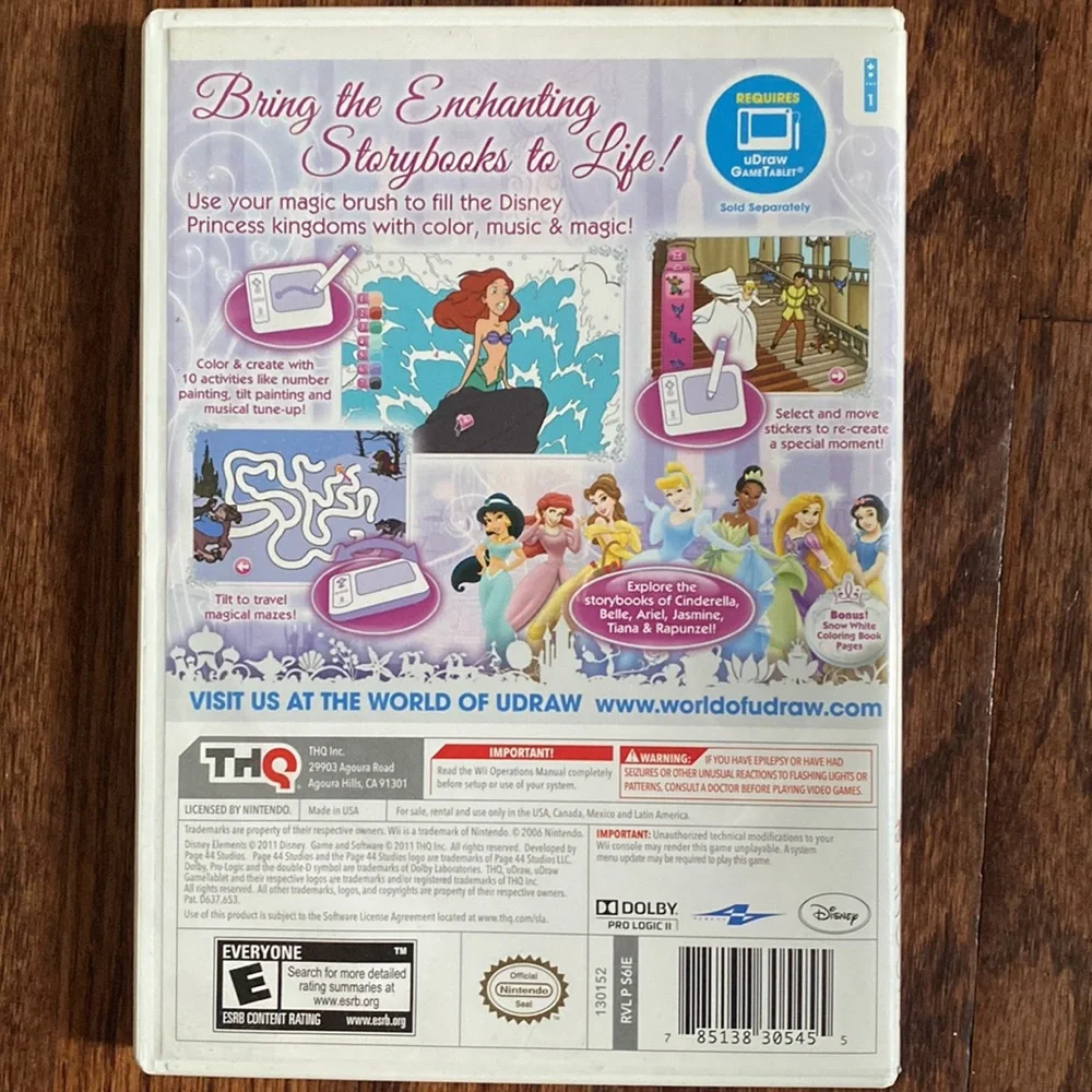 Wii Game — uDraw — Disney Princess Enchanting Storybooks